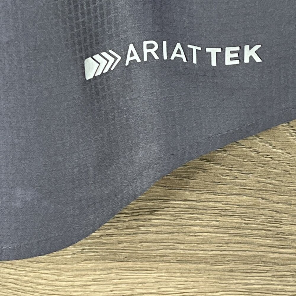 Ariat Tek Button Down Shirt Mens Med Gray  Performance Heat Series Button Up - Picture 13 of 14